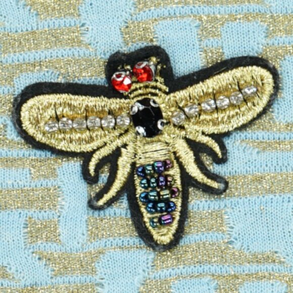 H&M Bumblebee Embellished Metallic Women's Sweatshirt ‎ Size Large - Picture 4 of 6